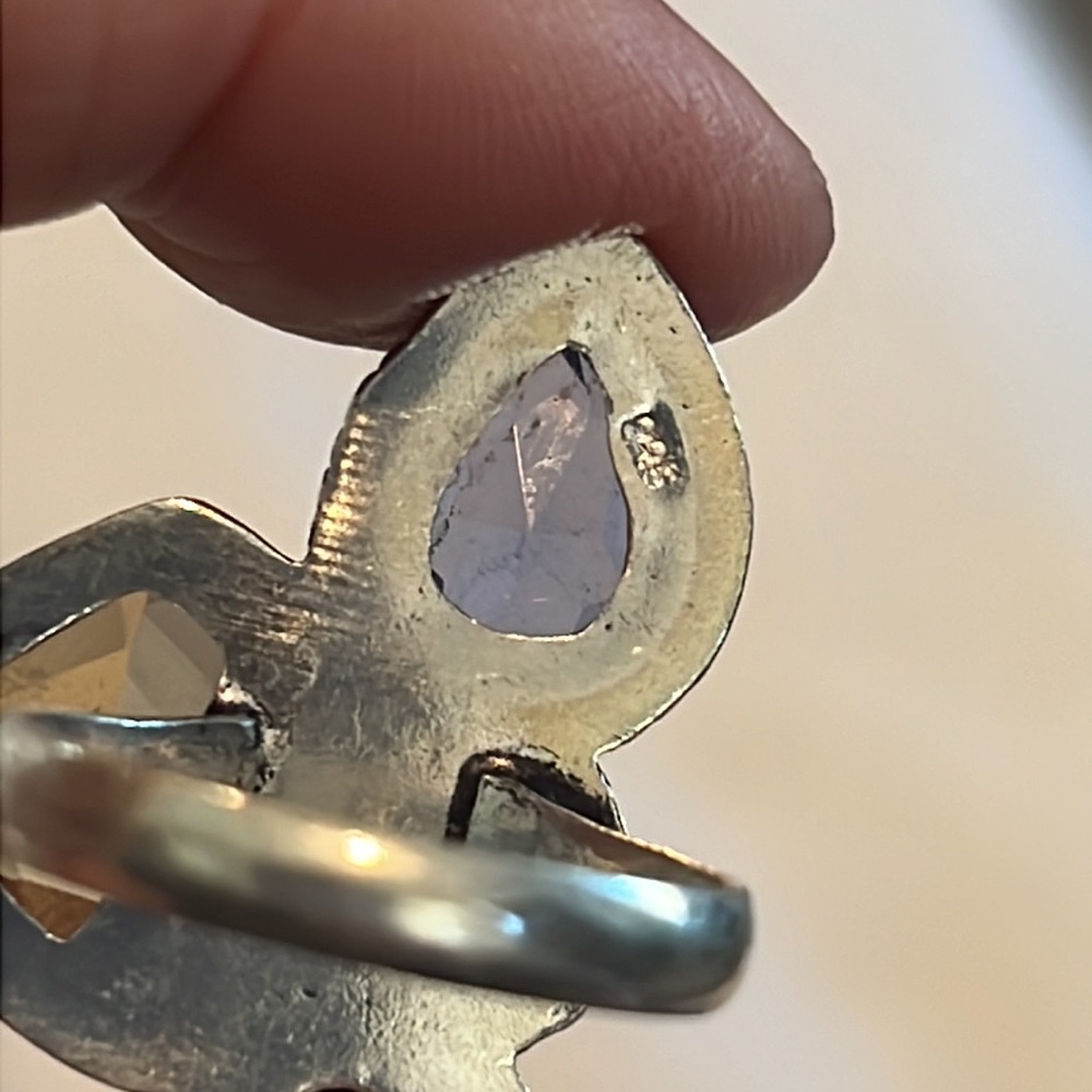 #369 Amethyst, Amber, Pearl Handcrafted Ring 💍 Size 9 NWOT - Picture 10 of 15